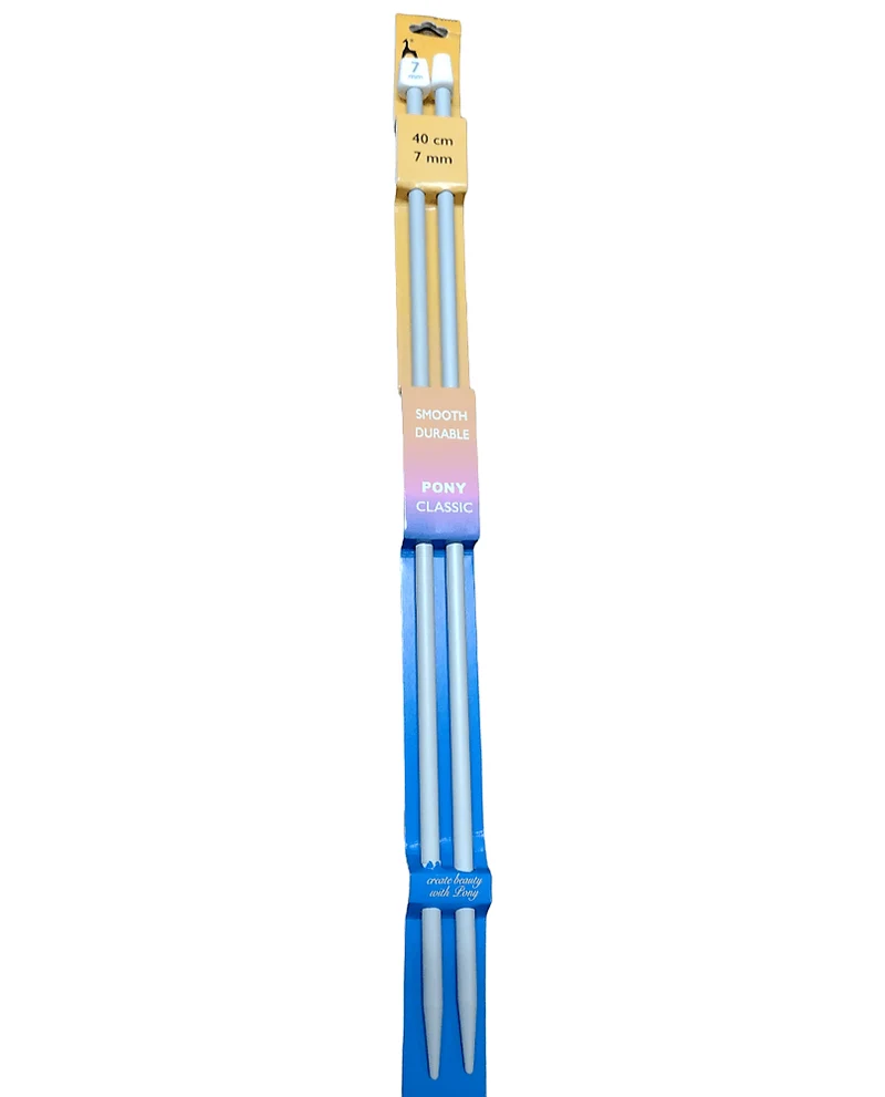 Coppia di Ferri da Maglia Pony, Lunghezza 40cm, 15 Misure