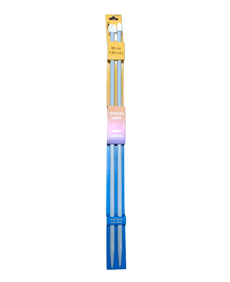 Coppia di Ferri da Maglia Pony, Lunghezza 40cm, 15 Misure