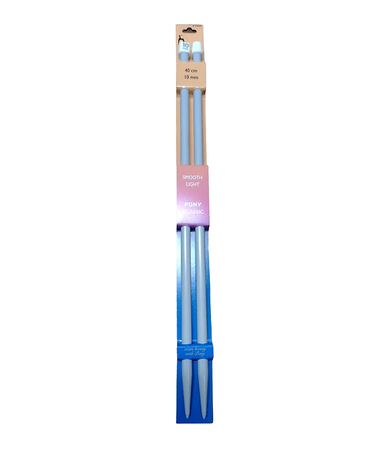 Coppia di Ferri da Maglia Pony, Lunghezza 40cm, 15 Misure