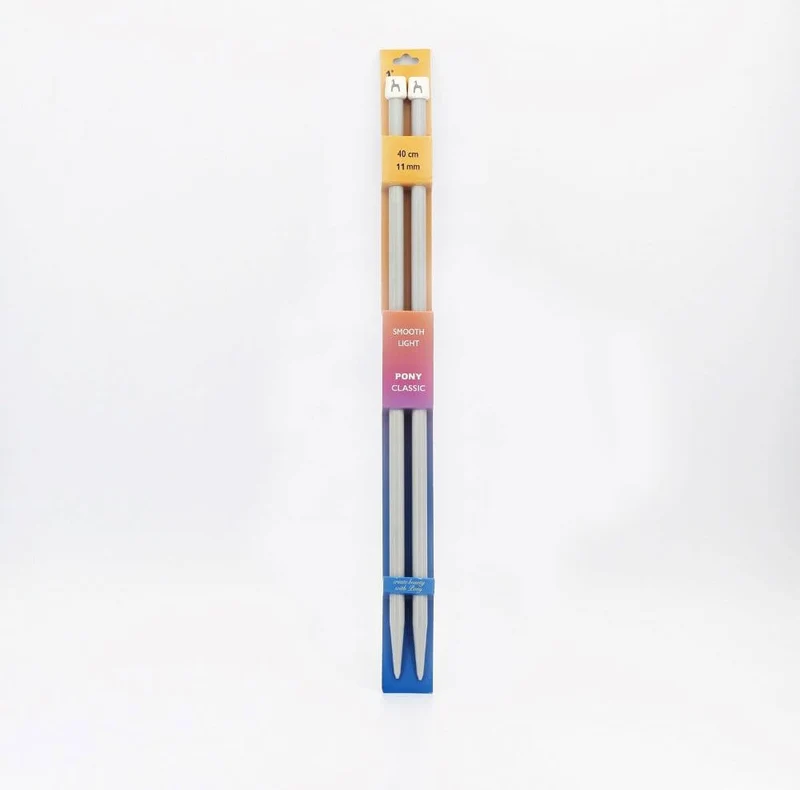 Coppia di Ferri da Maglia Pony, Lunghezza 40cm, 15 Misure