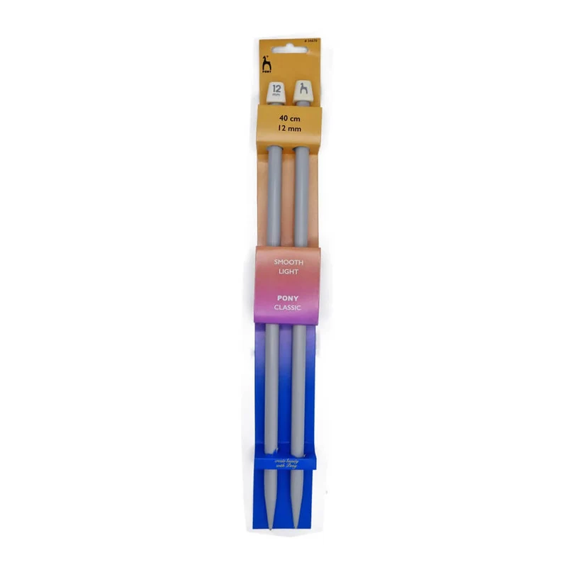 Coppia di Ferri da Maglia Pony, Lunghezza 40cm, 15 Misure