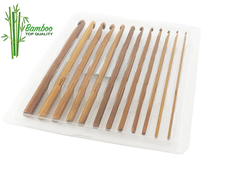 Set Uncinetti in Bamboo Misti da 2mm a 8mm, marca Tre Sfere, Confezione Intera