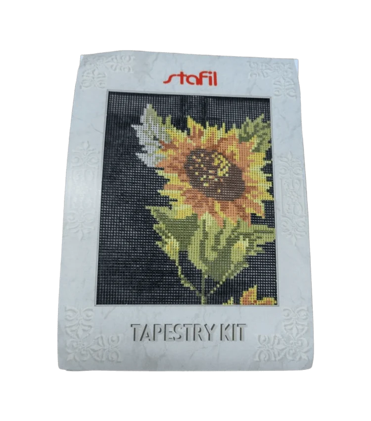 Kit da Ricamo a Mezzo Punto con Fantasia Girasoli per realizzare un Quadro da Ricamare a Punto Croce, marca Stafil