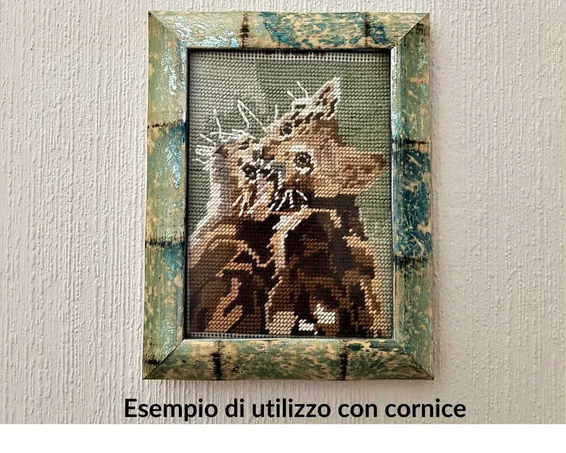 Kit da Ricamo a Mezzo Punto con Fantasia Girasoli per realizzare un Quadro da Ricamare a Punto Croce, marca Stafil
