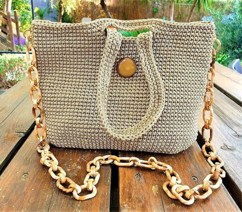 Kit per Borsa Hand Made, Uncinetto, con Tutorial e tutto il Materiale che occorre