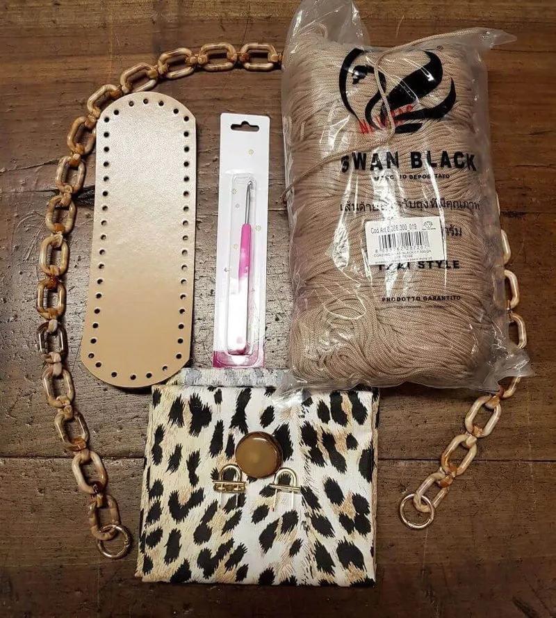 Kit per Borsa Hand Made, Uncinetto, con Tutorial e tutto il Materiale che occorre