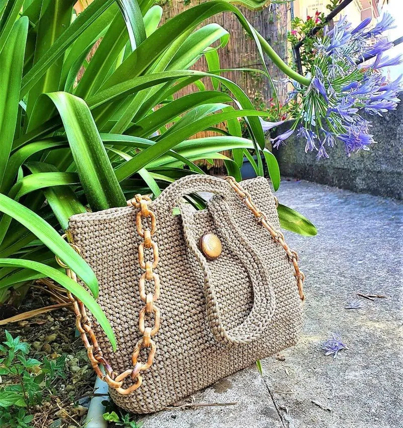 Kit per Borsa Hand Made, Uncinetto, con Tutorial e tutto il Materiale che occorre
