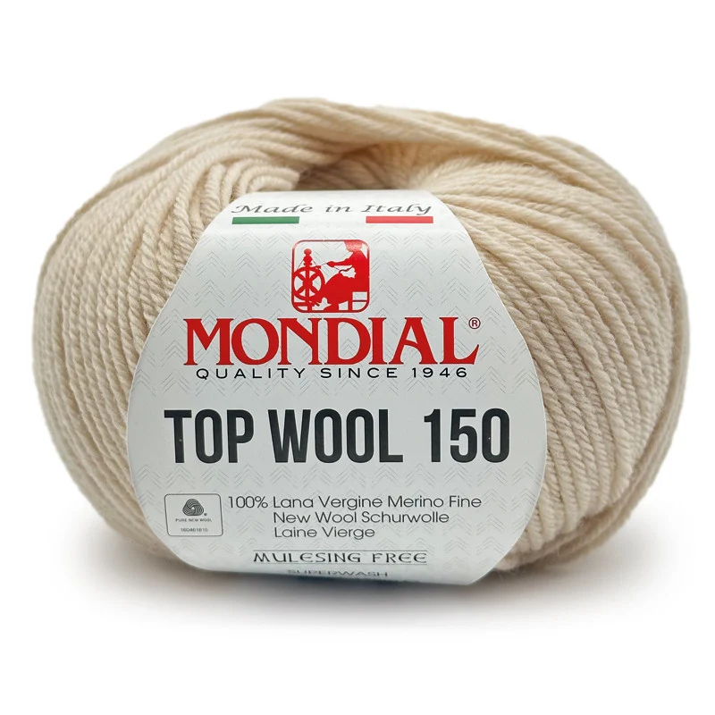 Filato Top Wool 150 Mondial – Gomitolo 100% Lana Vergine Irrestringibile