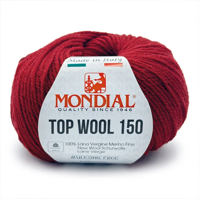 Filato Top Wool 150 Mondial – Gomitolo 100% Lana Vergine Irrestringibile
