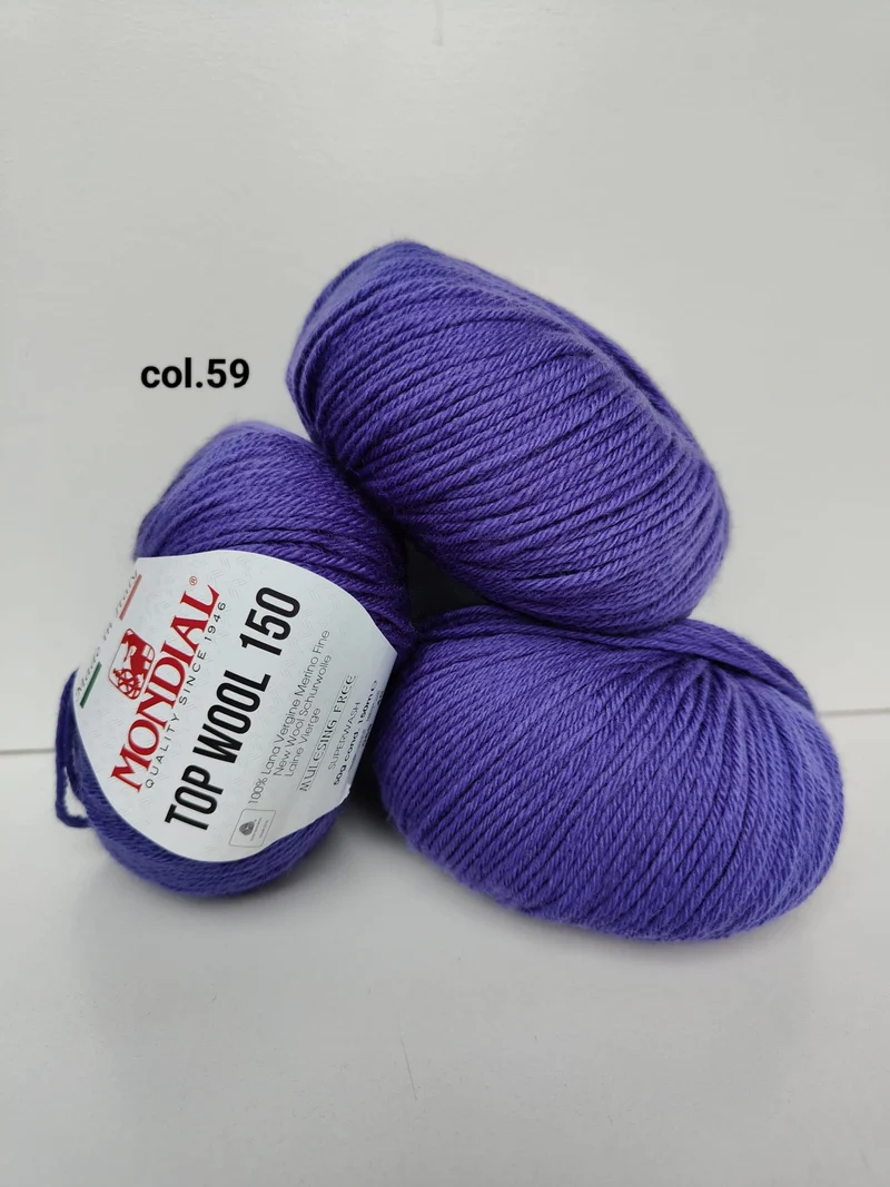 Filato Top Wool 150 Mondial – Gomitolo 100% Lana Vergine Irrestringibile