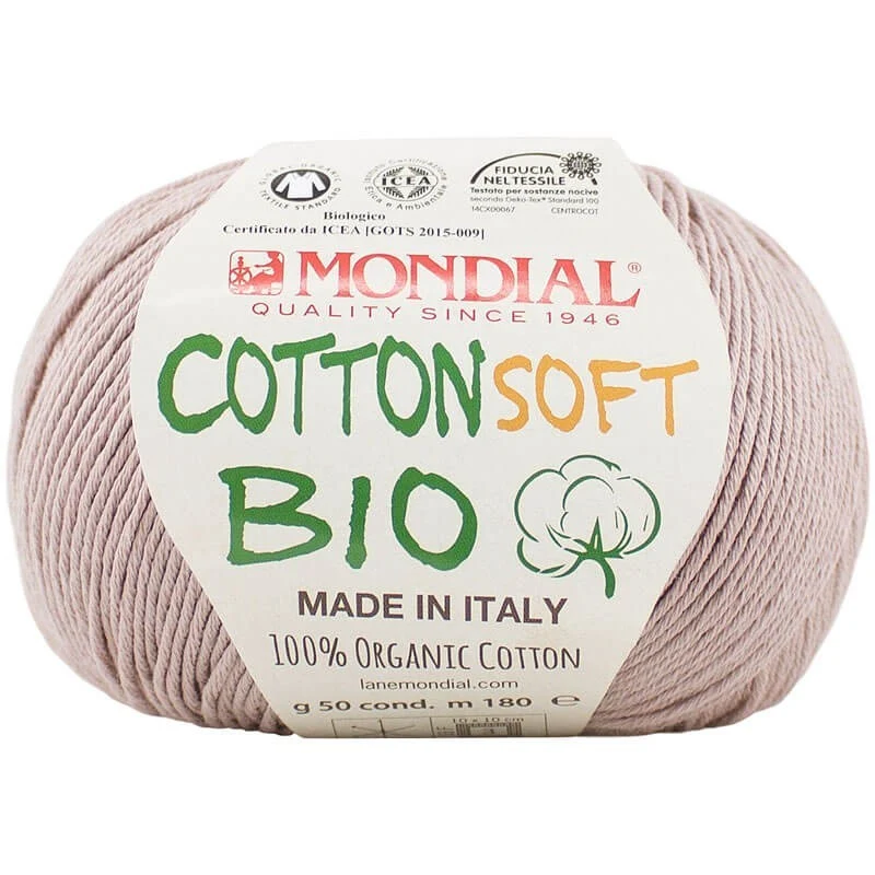 Filato Mondial Cotton Soft Bio – 100% Cotone Biologico Certificato (50g / 180m) | Gomitolo Estivo per Ferri e Uncinetto