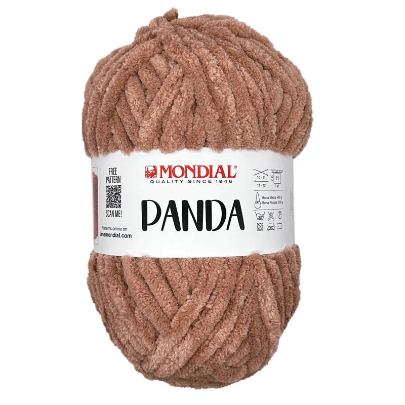 Panda filato in Ciniglia della Mondial gomitolone da 200 gr per 80 metri in morbida microfibra