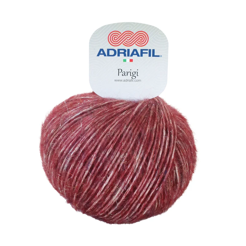 PARIGI ADRIAFIL Mix di fibre naturali dal leggero tocco lurex 54% cotone, 19% alpaca, 19% lana merino extrafine, 7% viscosa e 1% poliestere, un mix di fibre naturali e pregiate.
