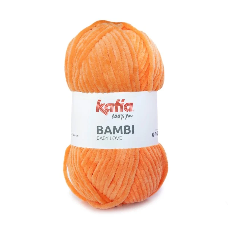 BAMBI MORBIDA CINIGLIA KATIA GOMITOLO DA 100 GR PER 120 METRI SI LAVORA CON FERRI UNCINETTO 6