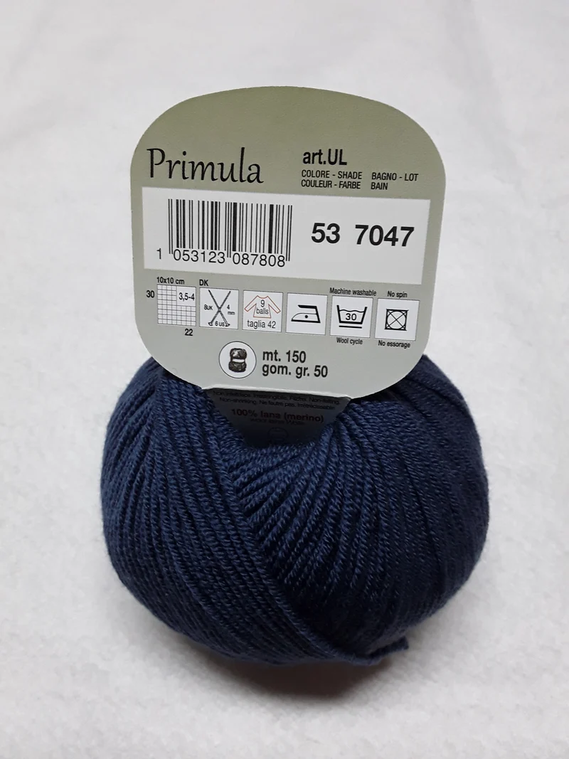 PRIMULA ADRIAFIL 50 GR METRI 150 100% lana (merino extra fine) Ferri: 4mm