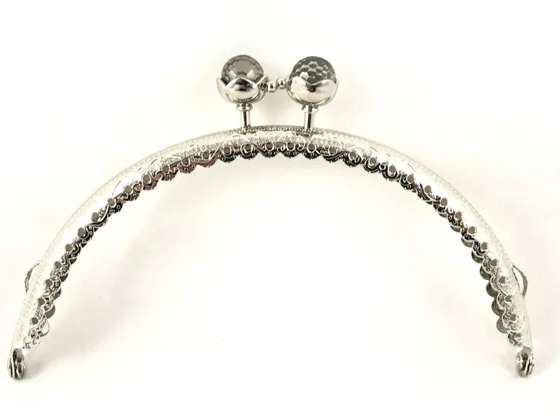 Chiusura clic clac ovale argento per borse | 12,5 cm | cf 1 pz