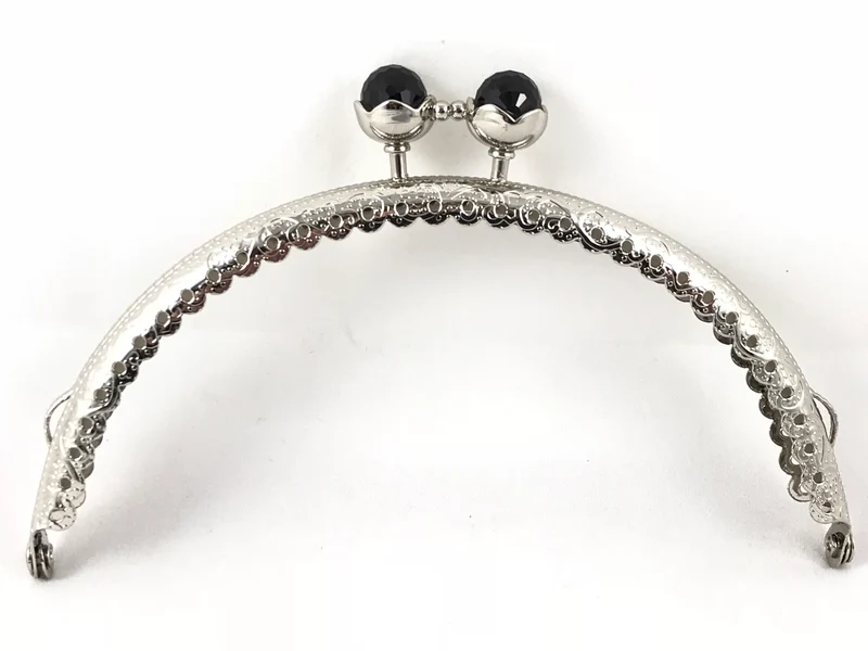 Chiusura clic clac ovale argento per borse | 12,5 cm | cf 1 pz