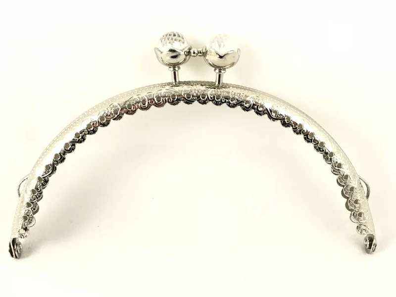 Chiusura clic clac ovale argento per borse | 12,5 cm | cf 1 pz