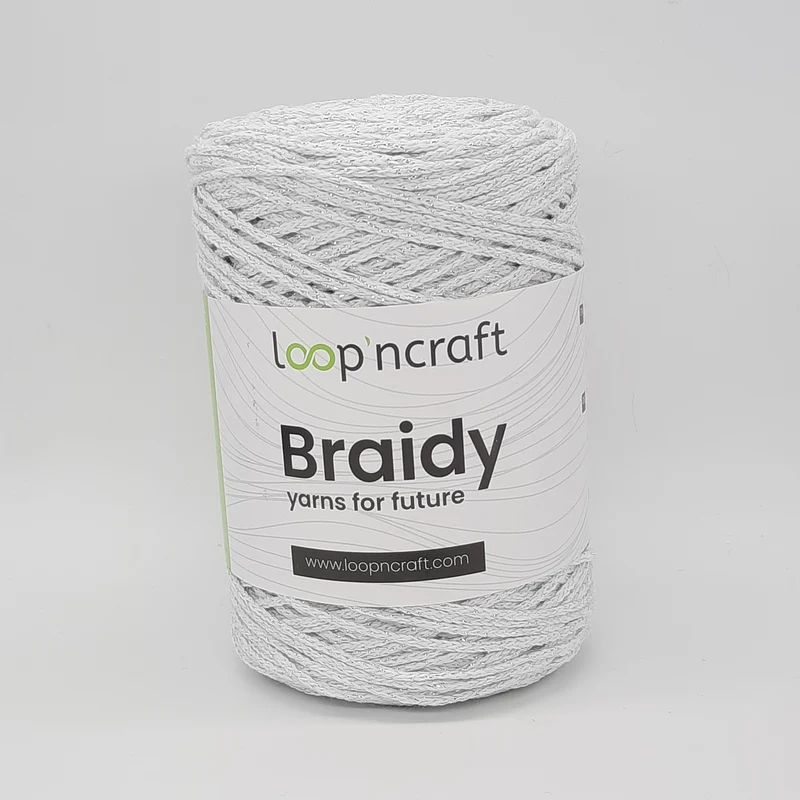 Cordino Brady Bianco e Lurex Argento 250gr