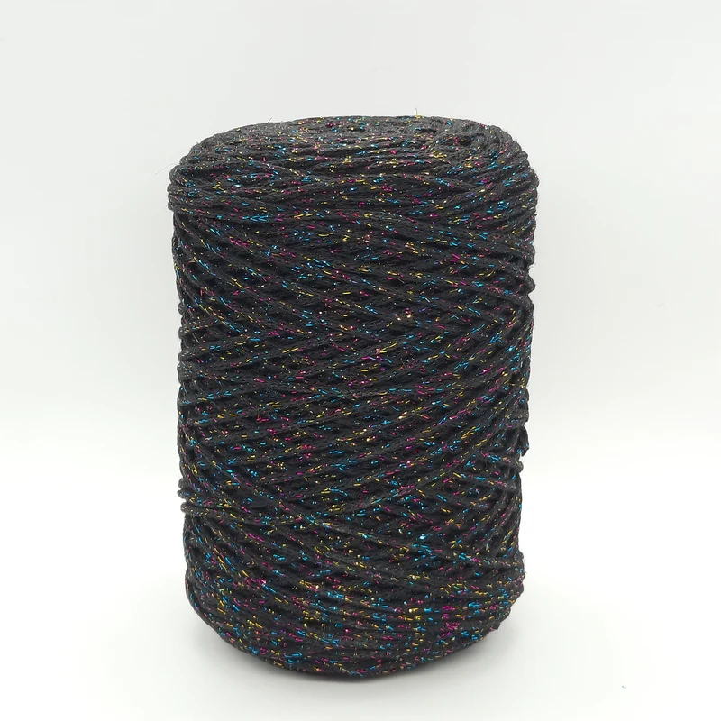 Cordino Brady Nero e Lurex Multicolor 250gr