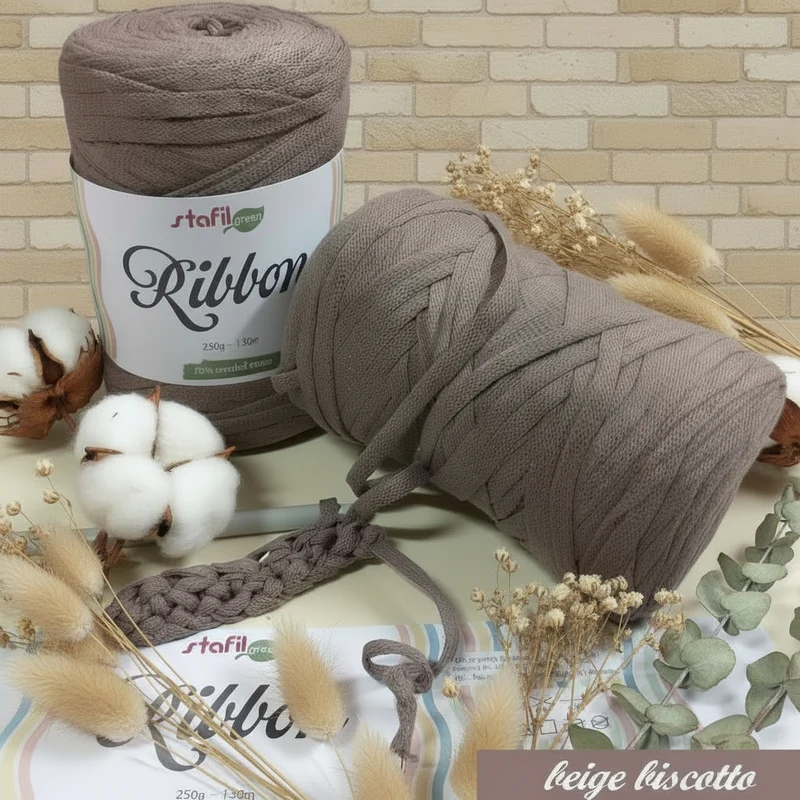 Fettuccia cotone riciclato Ribbon Stafil e Ragù uncinetto borse maglie