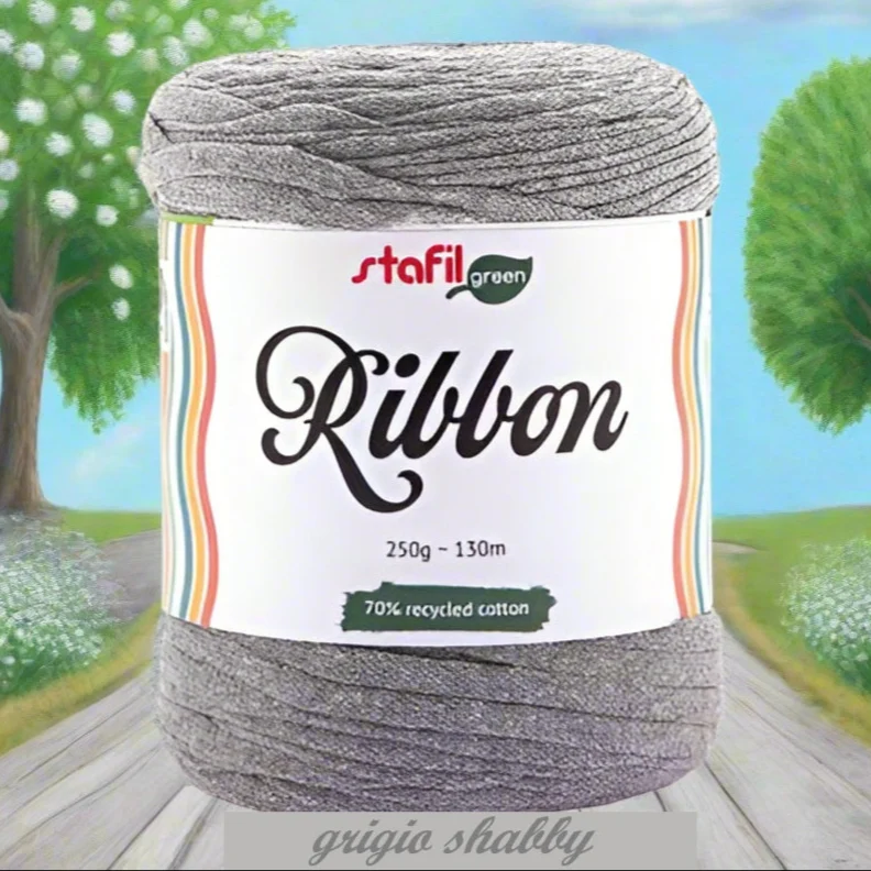 Fettuccia cotone riciclato Ribbon Stafil e Ragù uncinetto borse maglie