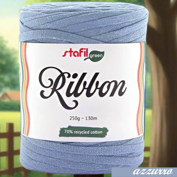 Fettuccia cotone riciclato Ribbon Stafil e Ragù uncinetto borse maglie