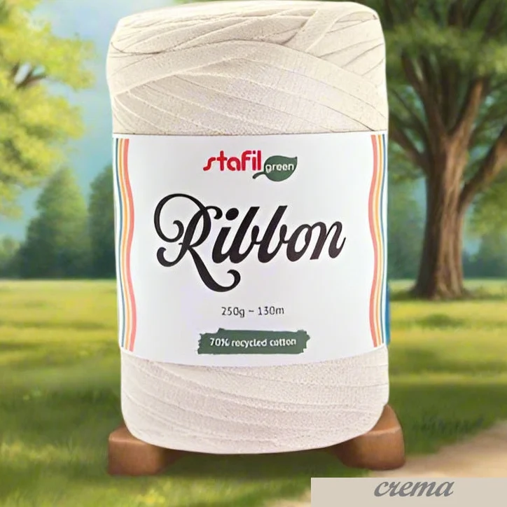 Fettuccia cotone riciclato Ribbon Stafil e Ragù uncinetto borse maglie