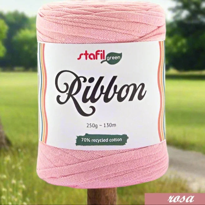 Fettuccia cotone riciclato Ribbon Stafil e Ragù uncinetto borse maglie