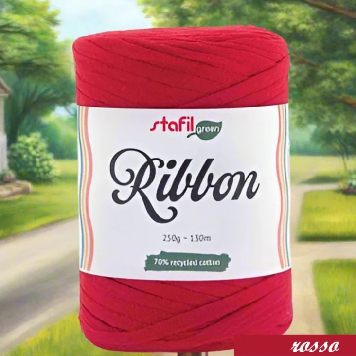 Fettuccia cotone riciclato Ribbon Stafil e Ragù uncinetto borse maglie