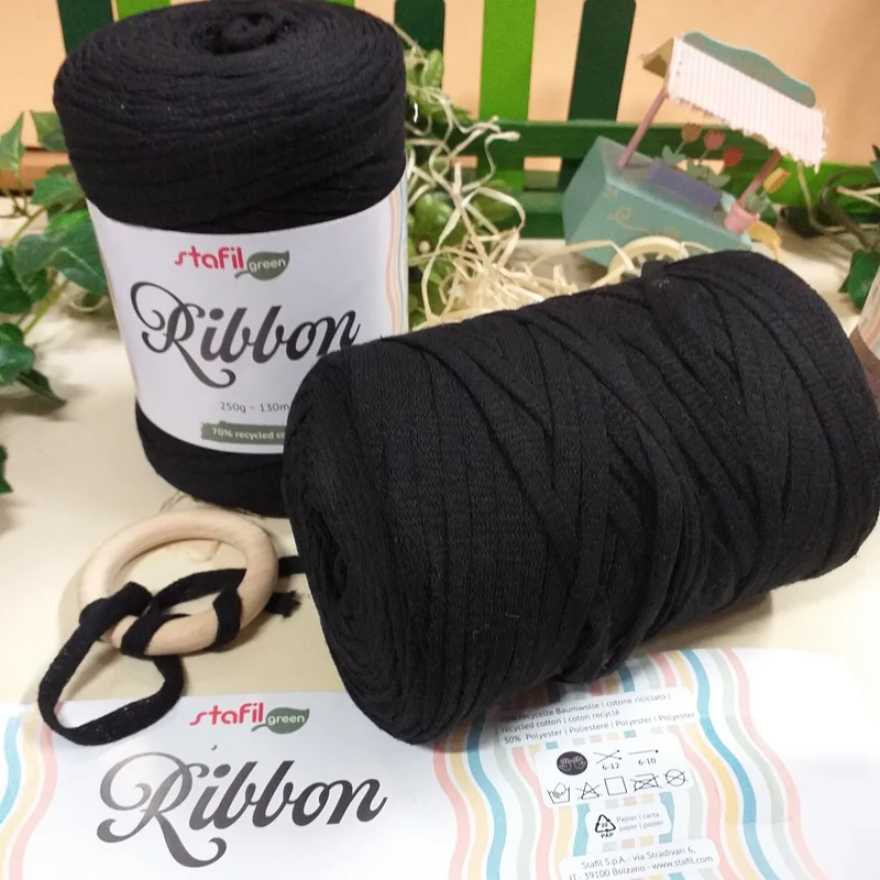 Fettuccia cotone riciclato Ribbon Stafil e Ragù uncinetto borse maglie