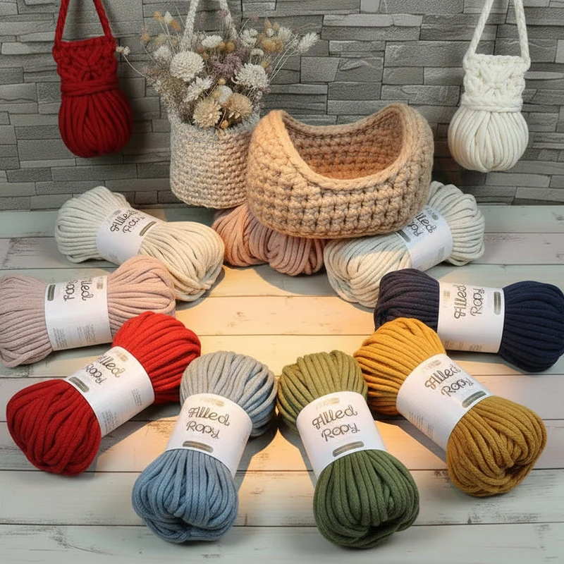 Corda intrecciata 6 mm filled Ropy tubolare uncinetto macramè crochet