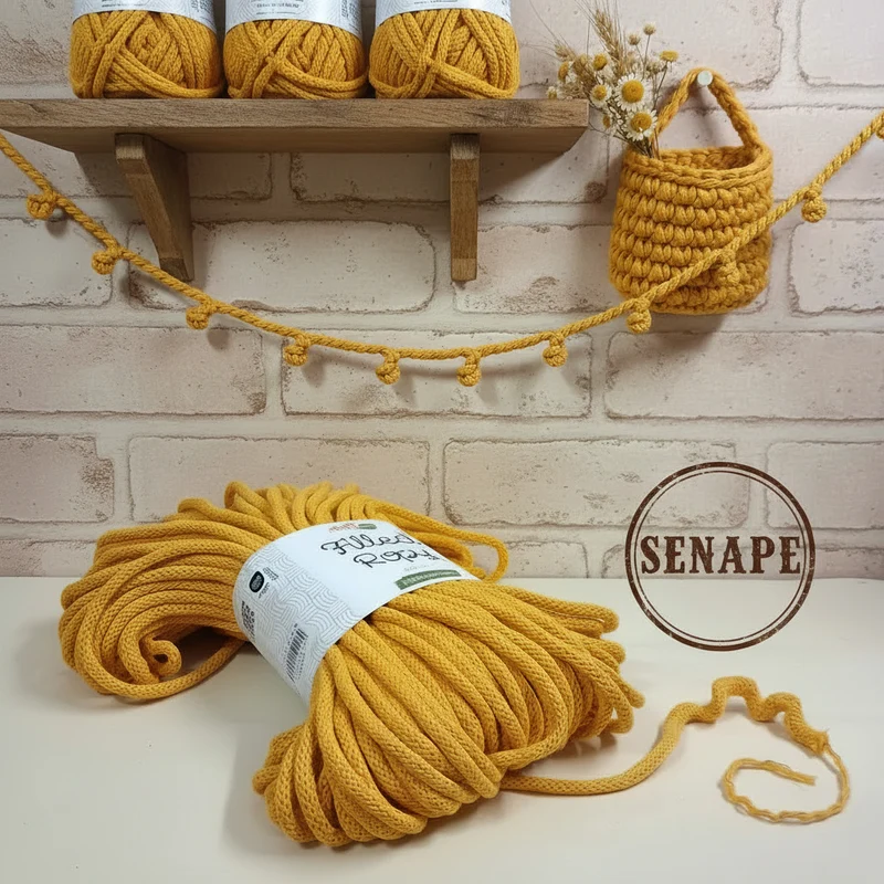 Corda intrecciata 6 mm filled Ropy tubolare uncinetto macramè crochet