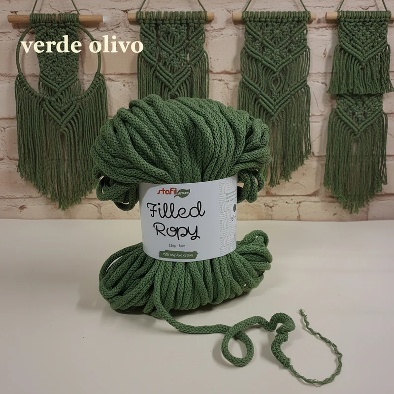 Corda intrecciata 6 mm filled Ropy tubolare uncinetto macramè crochet