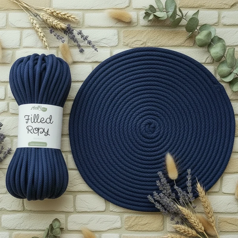 Corda intrecciata 6 mm filled Ropy tubolare uncinetto macramè crochet