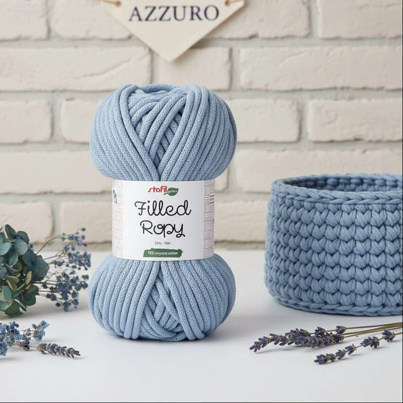 Corda intrecciata 6 mm filled Ropy tubolare uncinetto macramè crochet