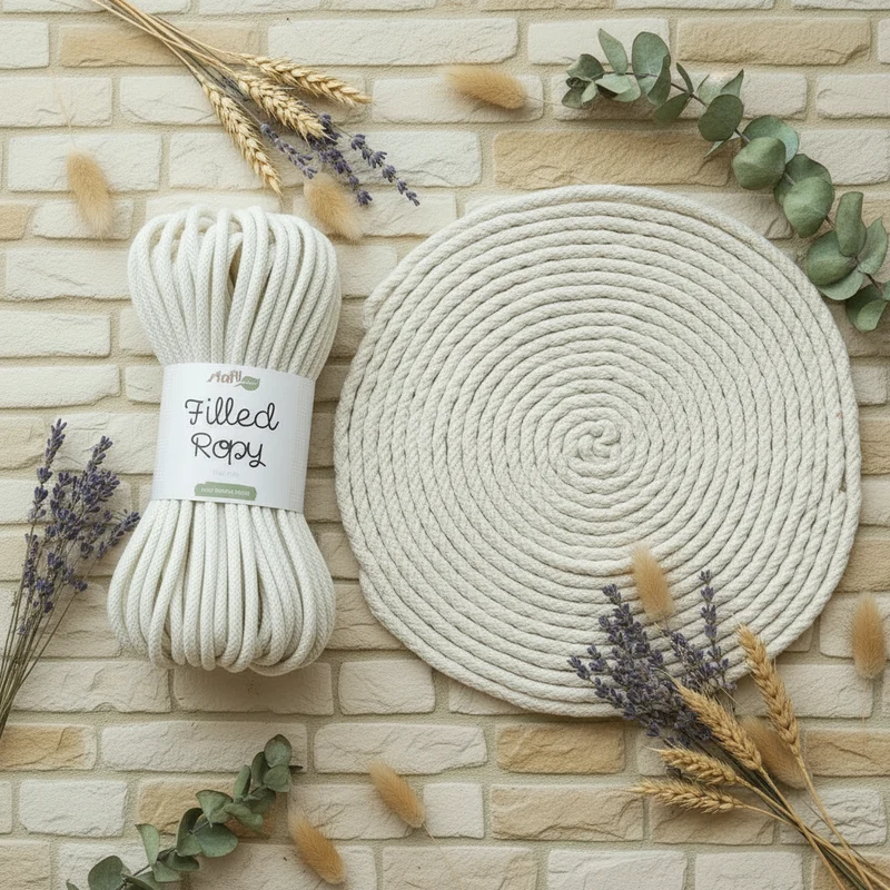 Corda intrecciata 6 mm filled Ropy tubolare uncinetto macramè crochet