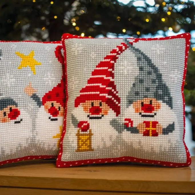Tela stampata fili kit cuscino mezzo punto o croce ricamo Natale