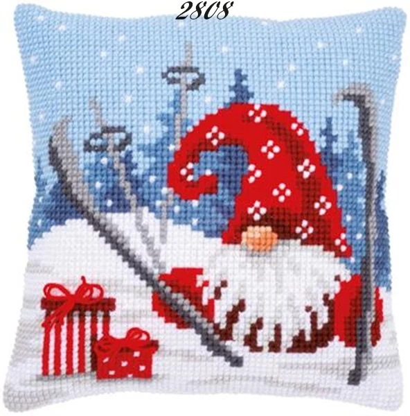 Tela stampata fili kit cuscino mezzo punto o croce ricamo Natale