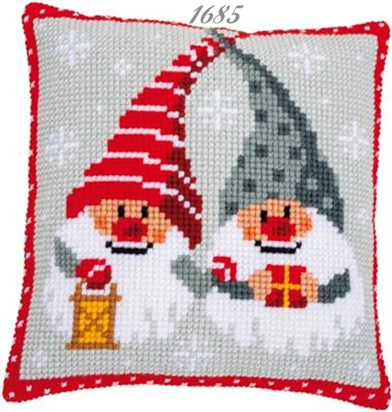 Tela stampata fili kit cuscino mezzo punto o croce ricamo Natale