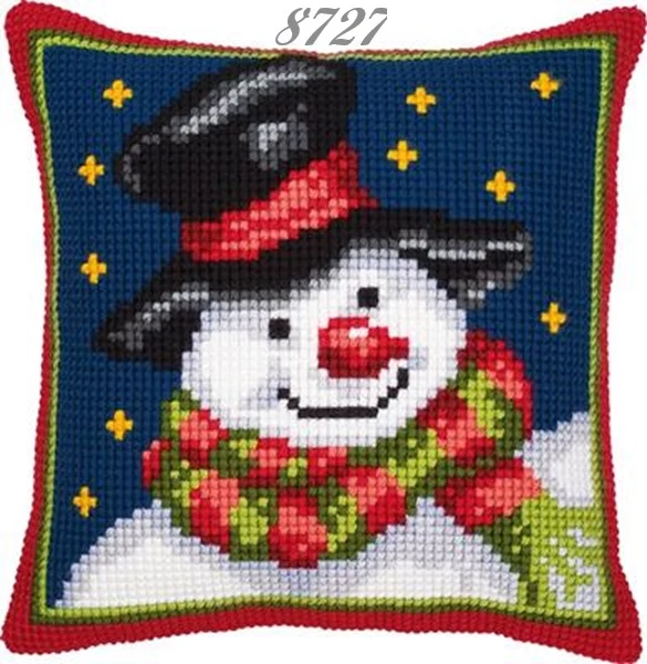 Tela stampata fili kit cuscino mezzo punto o croce ricamo Natale