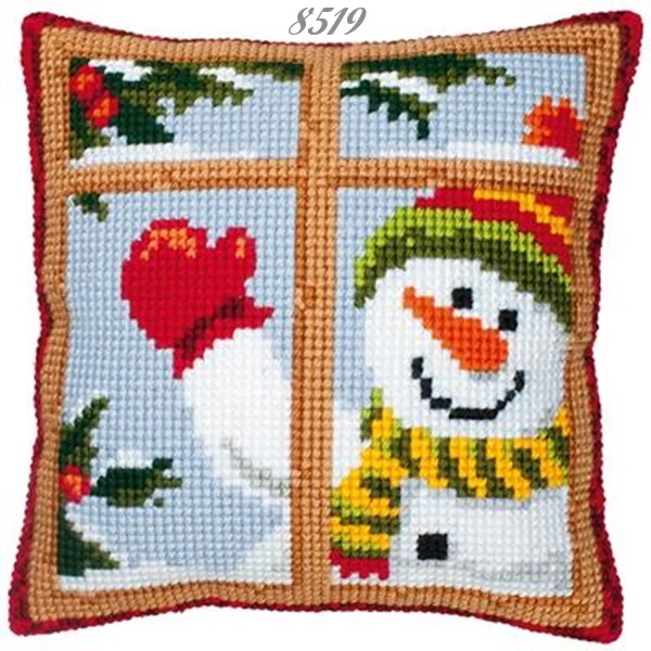 Tela stampata fili kit cuscino mezzo punto o croce ricamo Natale
