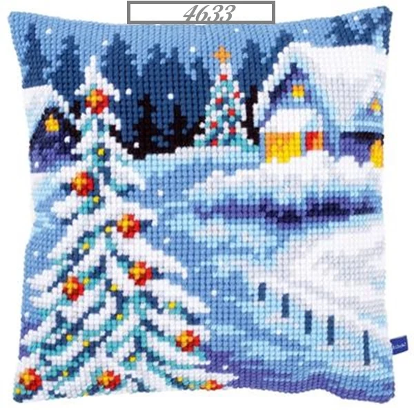 Tela stampata fili kit cuscino mezzo punto o croce ricamo Natale