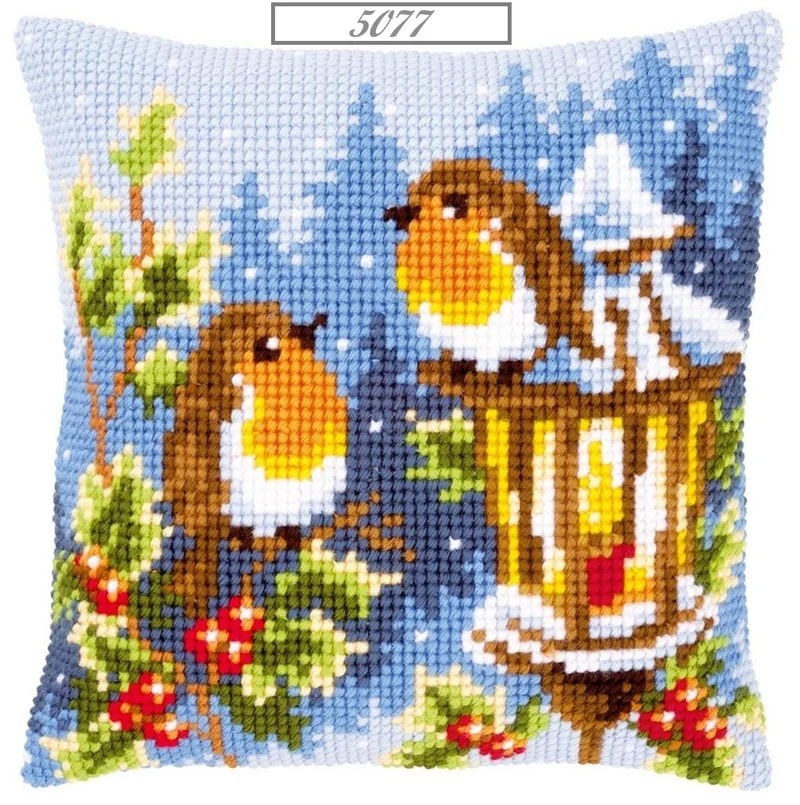 Tela stampata fili kit cuscino mezzo punto o croce ricamo Natale