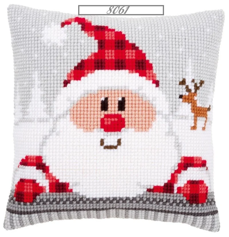 Tela stampata fili kit cuscino mezzo punto o croce ricamo Natale