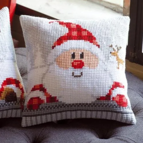 Tela stampata fili kit cuscino mezzo punto o croce ricamo Natale