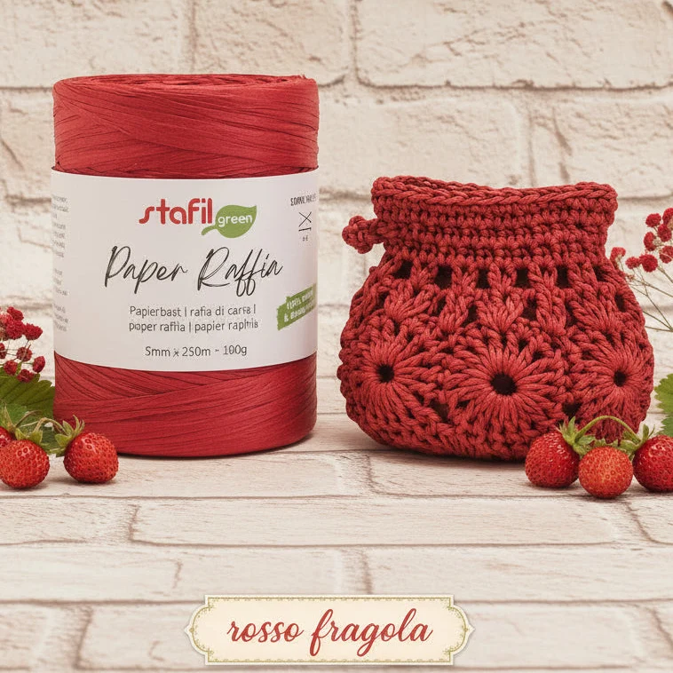Rafia naturale cellulosa vegetale uncinetto crochet borse e cappelli