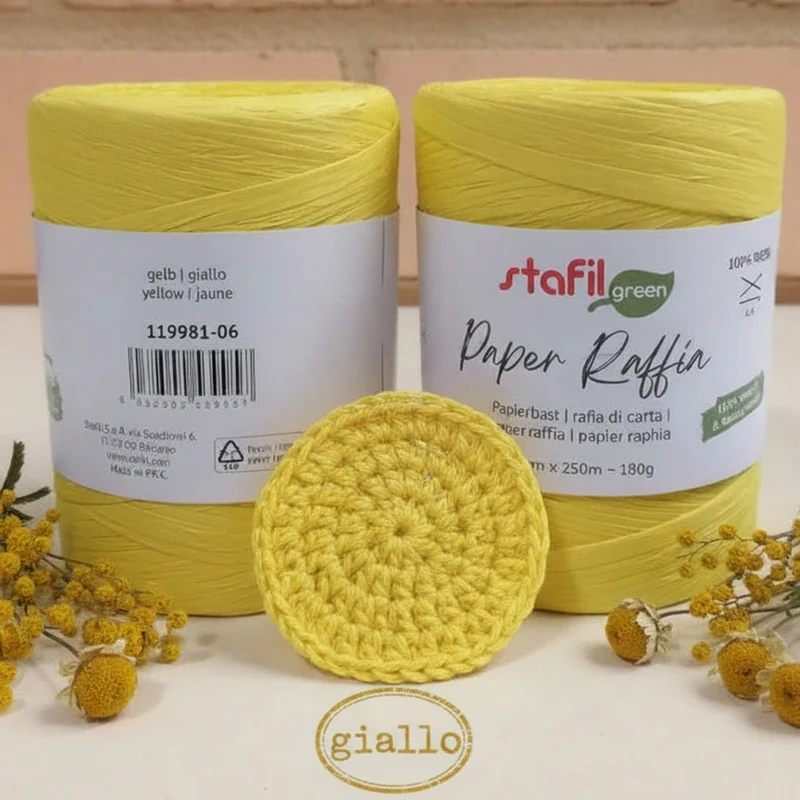 Rafia naturale cellulosa vegetale uncinetto crochet borse e cappelli