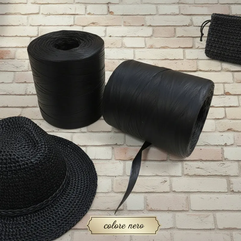 Rafia naturale cellulosa vegetale uncinetto crochet borse e cappelli