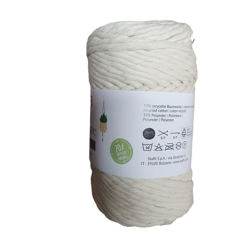 Filato My Macramè Boho Stafil, 1 Gomitolo di Cotone Riciclato e Poliestere per Hobbistica 250gr